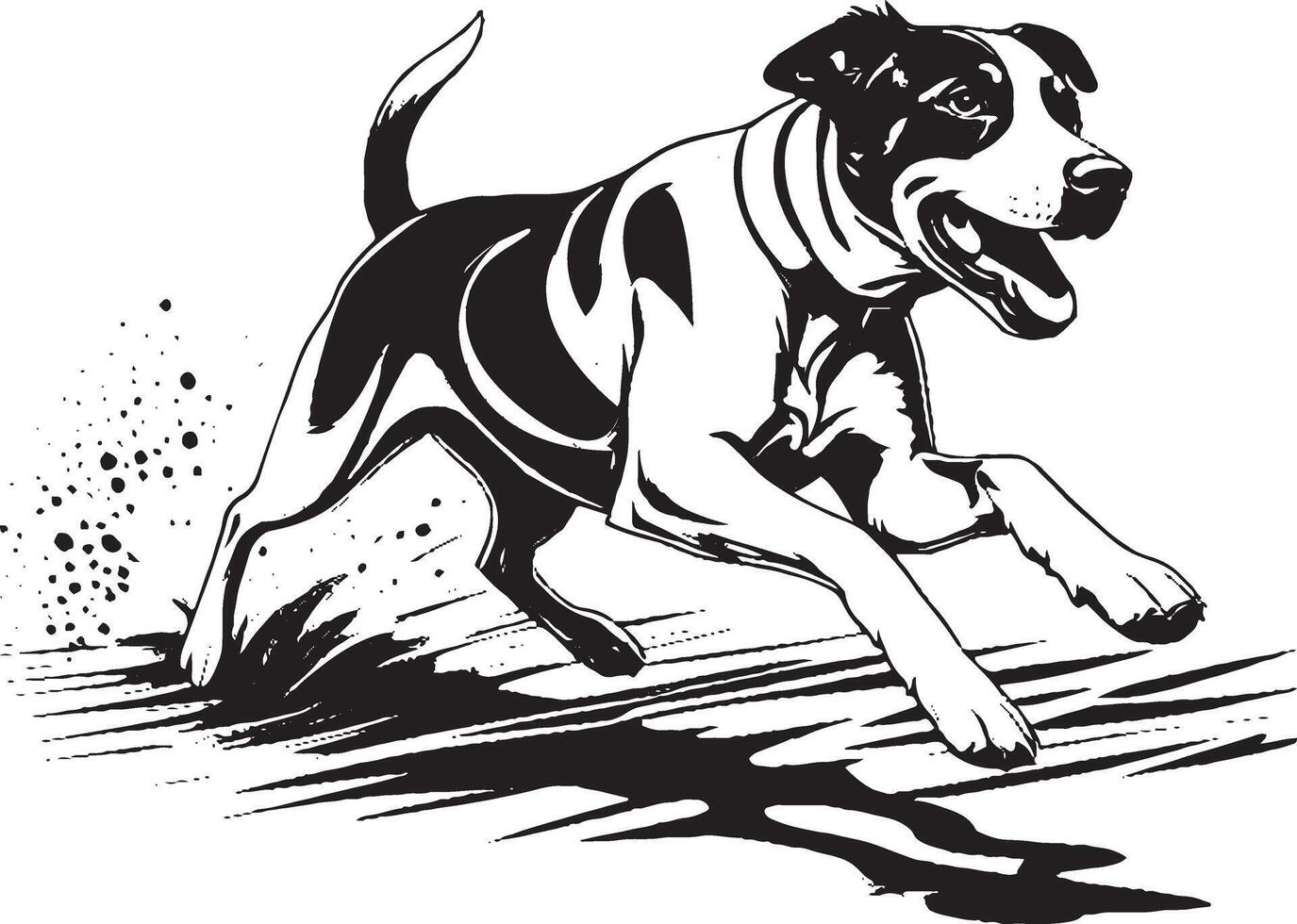 A dog running in the rain vector