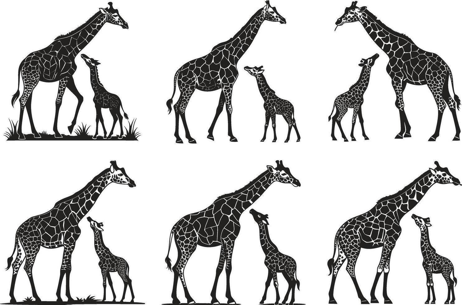 Graceful Giraffe Art Bundle vector