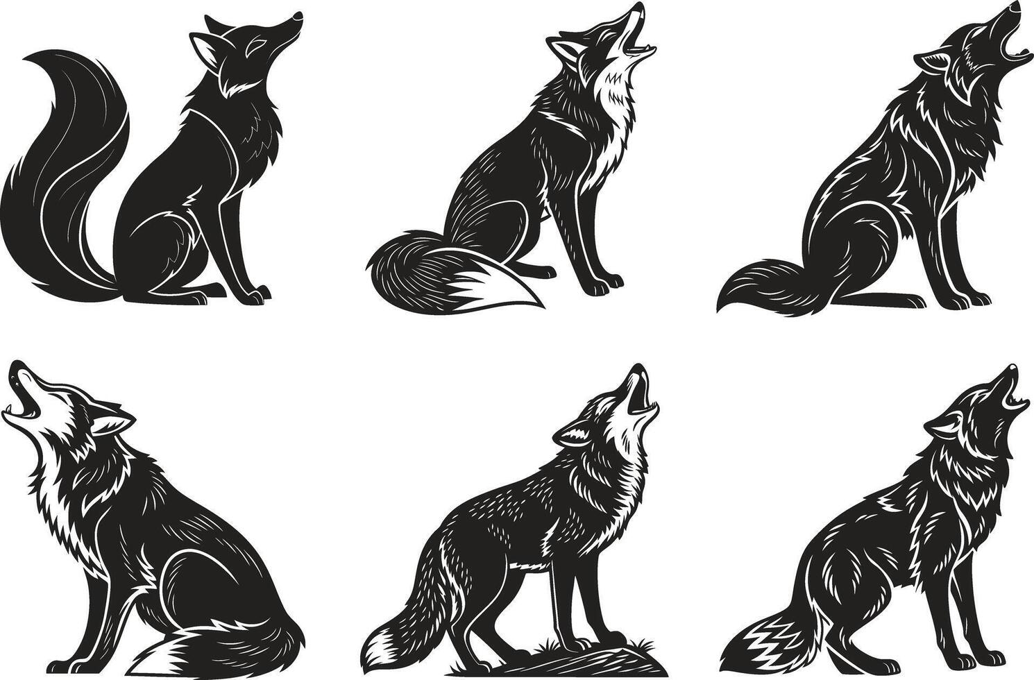 Stunning Fox Wildlife Poses vector