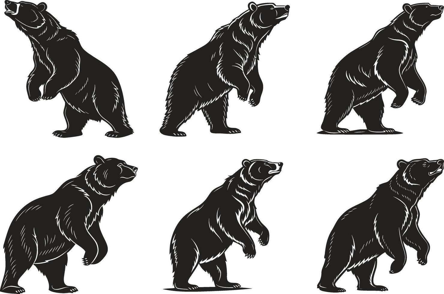 Bear Silhouette Artwork Bundle vector