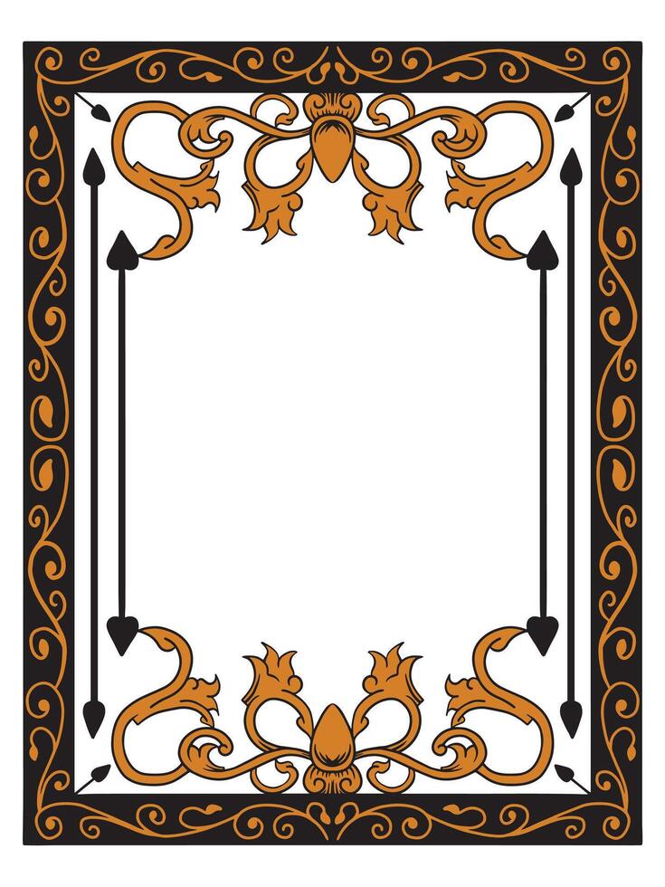 Modern Ornate Wedding Frame with Clean Lines vector
