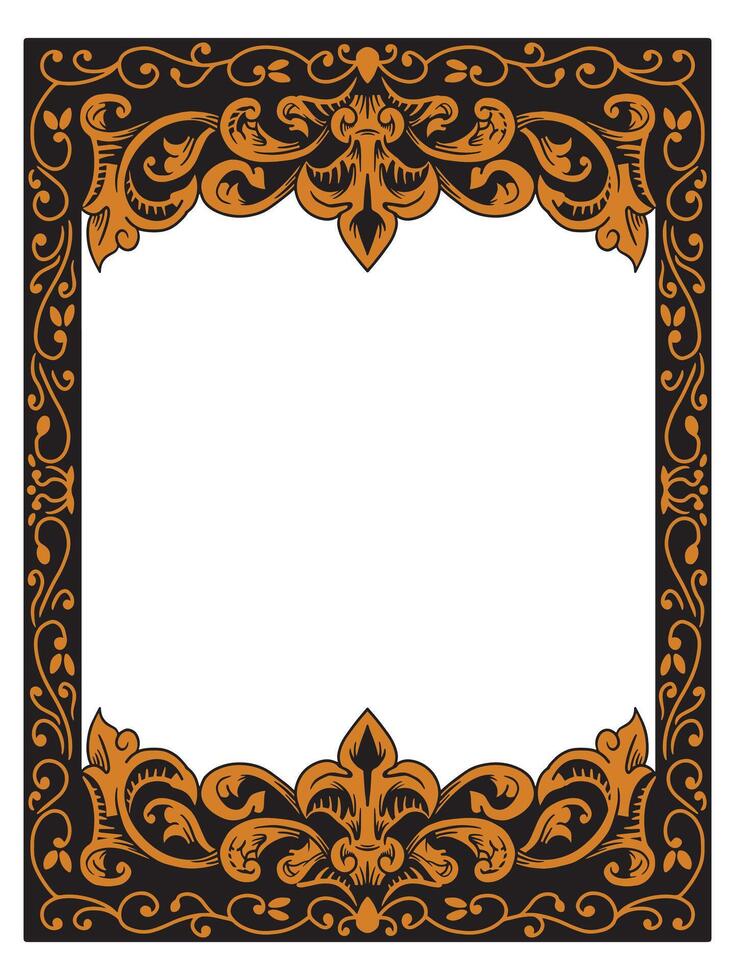 Sophisticated Gold Leaf Wedding Frame for Luxury Stationery vector
