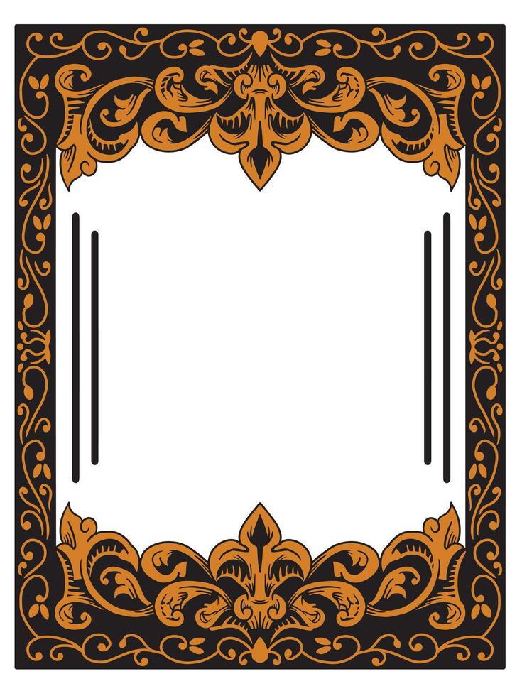 Ornamental Floral Frame for Wedding Ceremony Programs vector