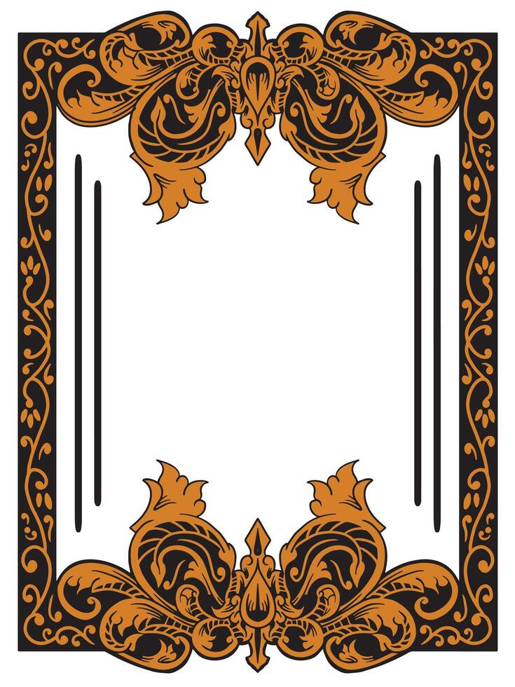 Elegant Wedding Announcement Frame with Ornate Details vector