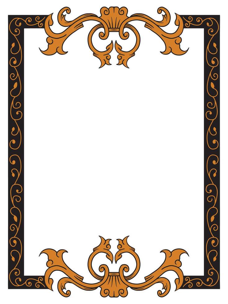 Boho Wedding Border with Intricate Details vector