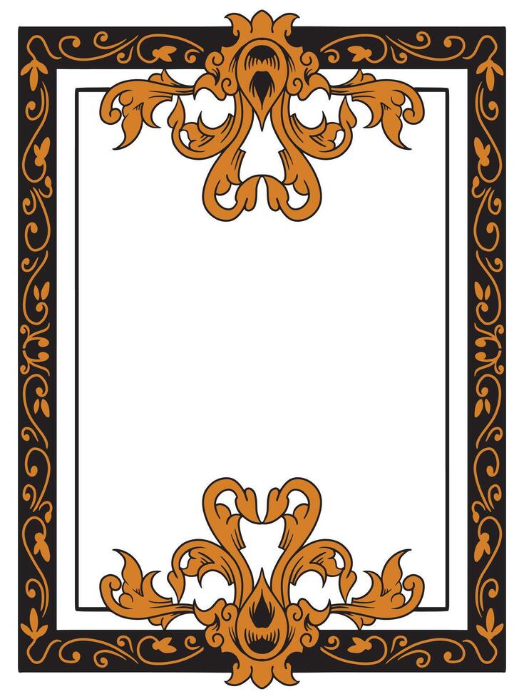Intricate Wedding Border with Timeless Floral Patterns vector