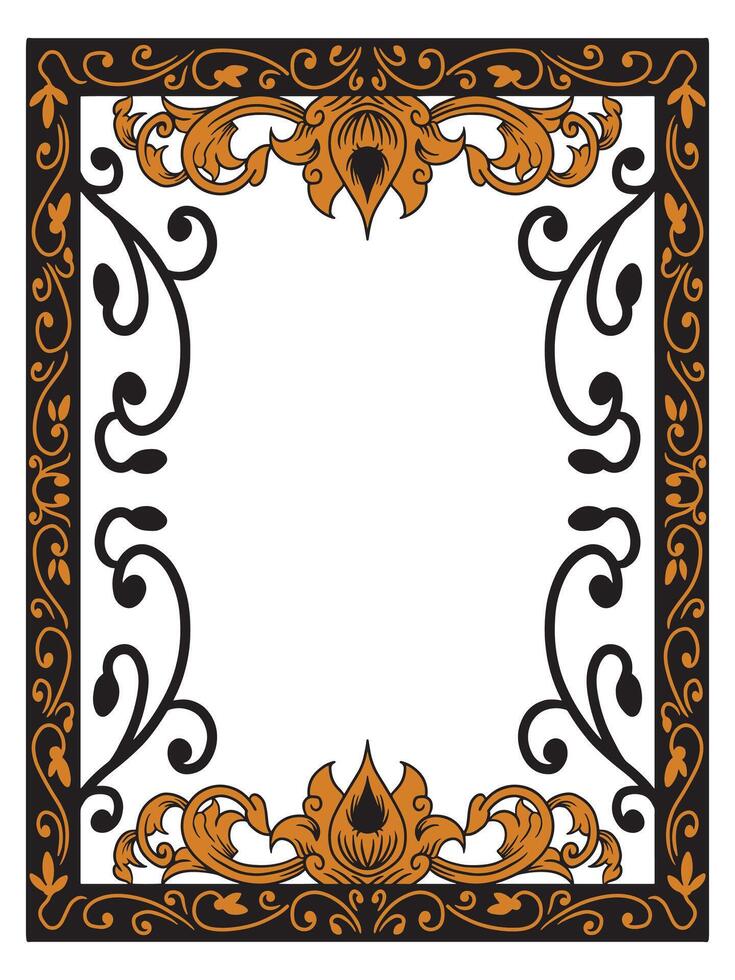 Ornate Scrollwork Frame for Engagement Invitations vector