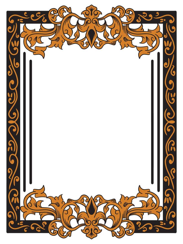 Luxe Wedding Reception Frame with Fine Filigree Patterns vector