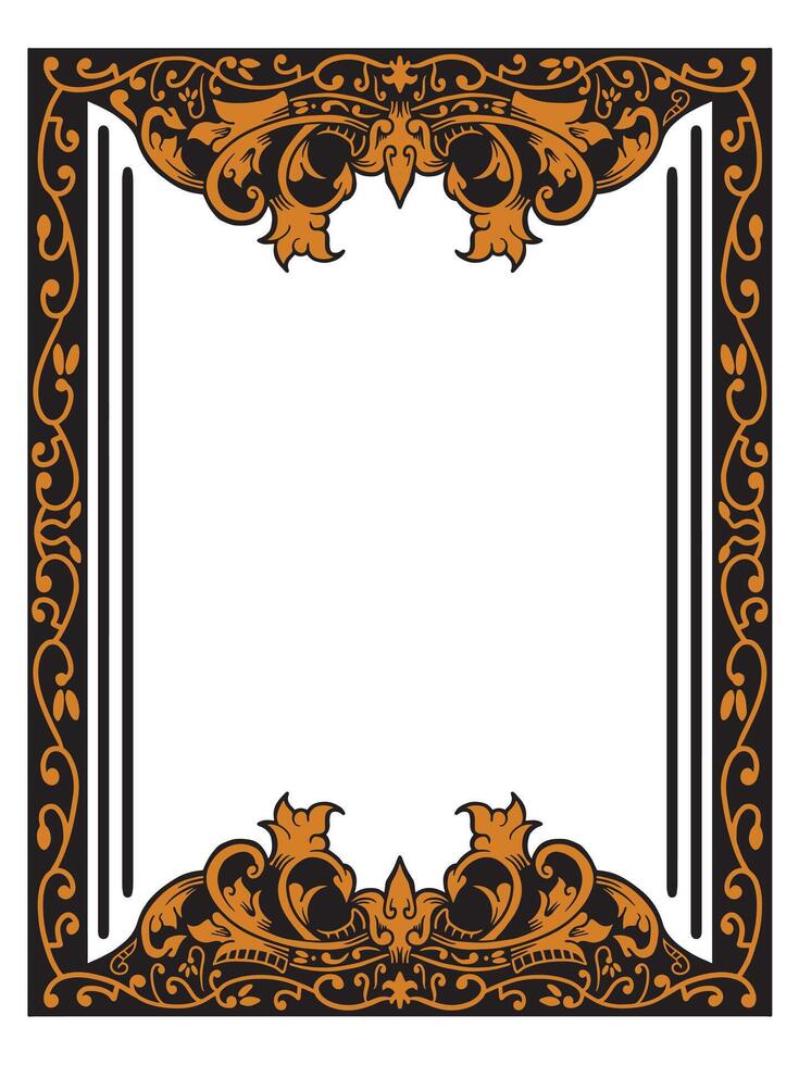 Sophisticated Vintage Wedding Frame with Regal Patterns vector