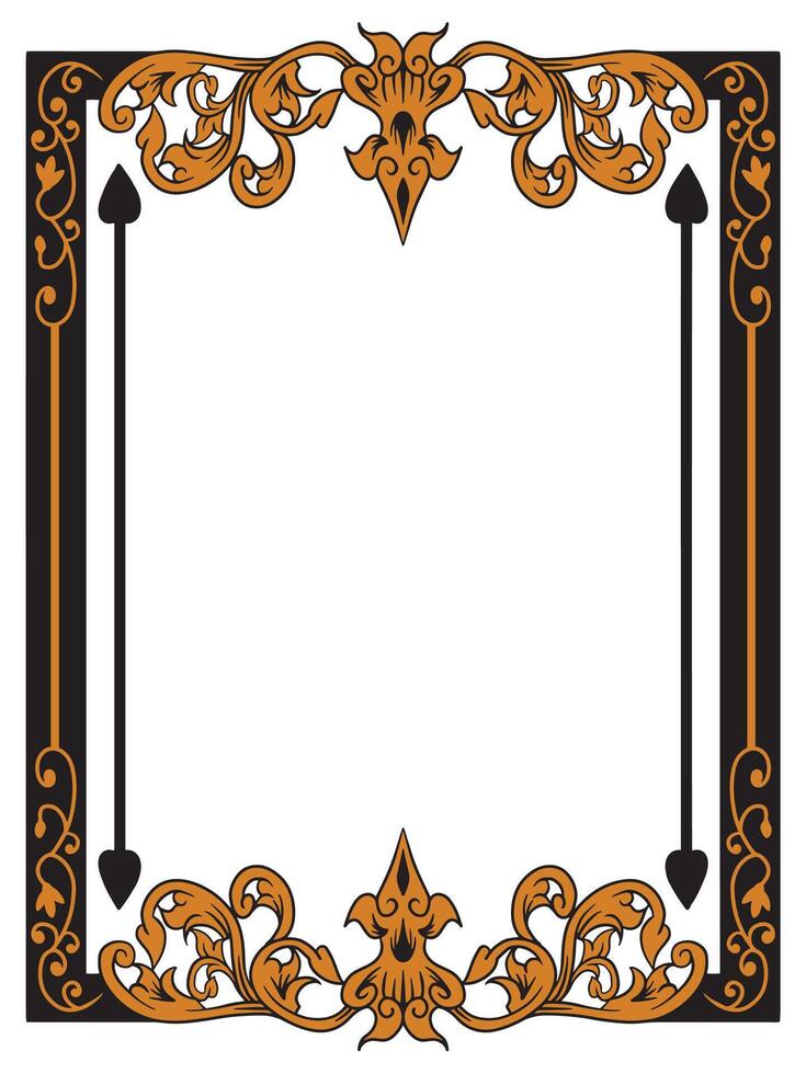Antique Wedding Frame with Ornate Scrollwork vector