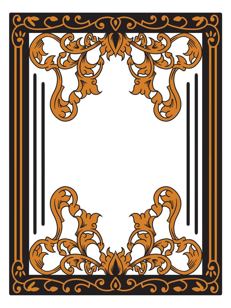 Gilded Floral Wedding Frame for High-End Invitations vector