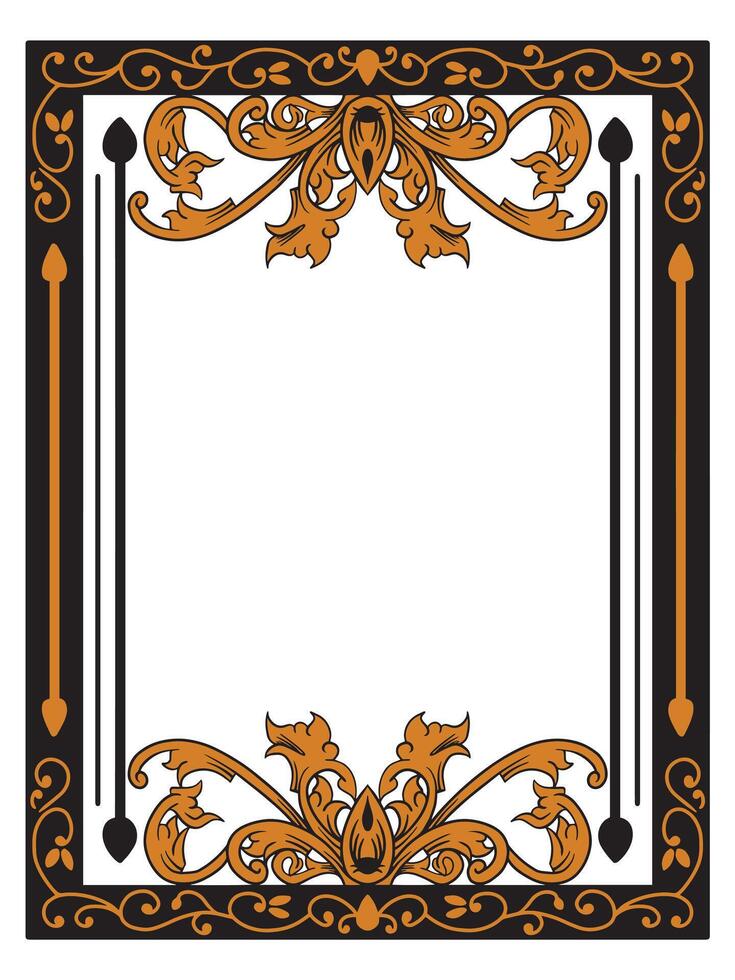 Boutique Wedding Invitation Frame with Intricate Borders vector
