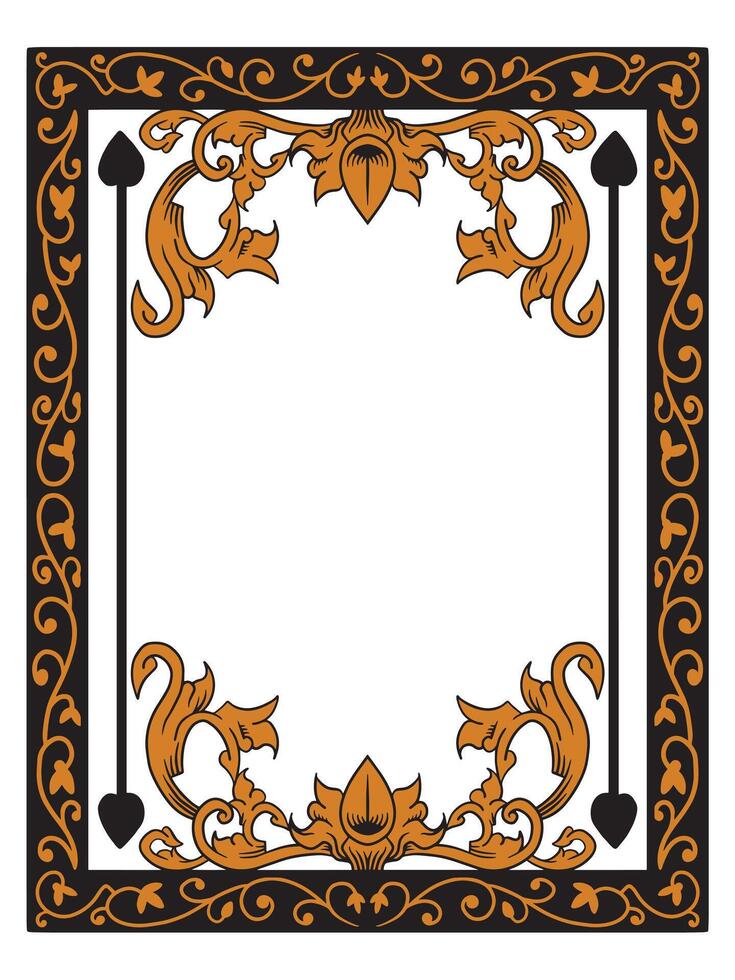Handcrafted Wedding Border with Swirl Patterns vector