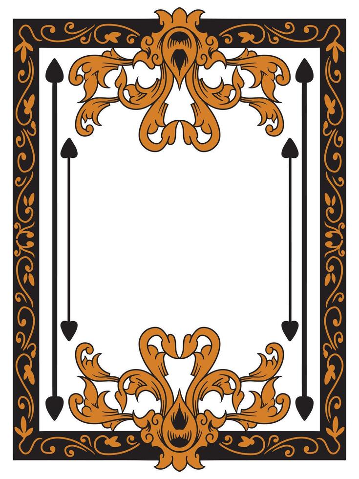 Embossed Scroll Frame for Luxury Wedding Stationery vector