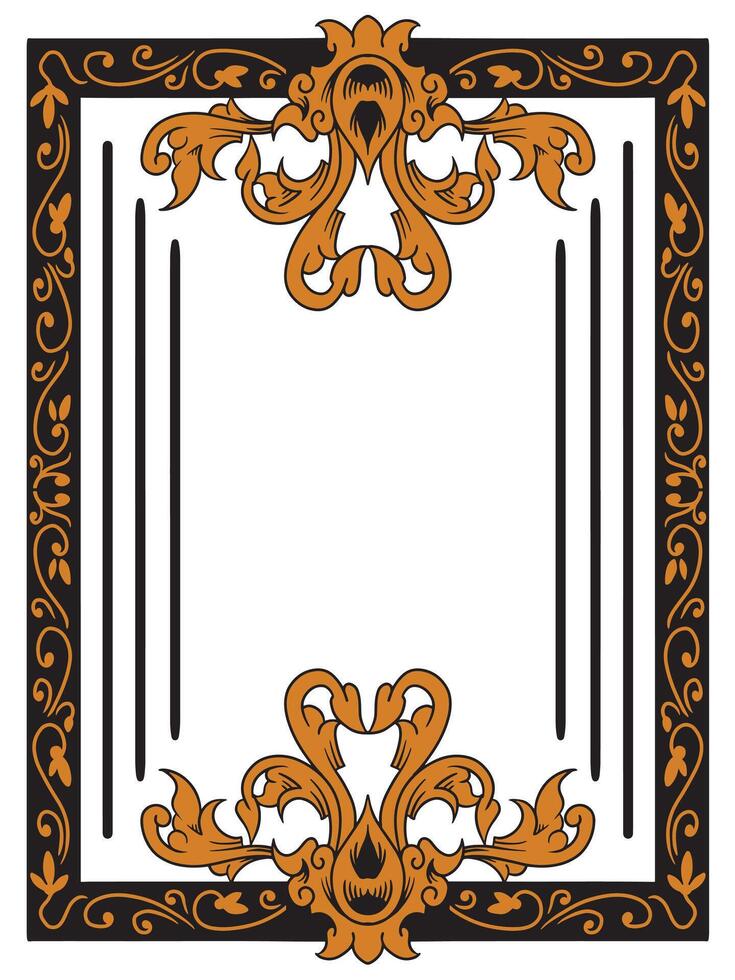 Decorative Wedding Program Frame with Elegant Patterns vector