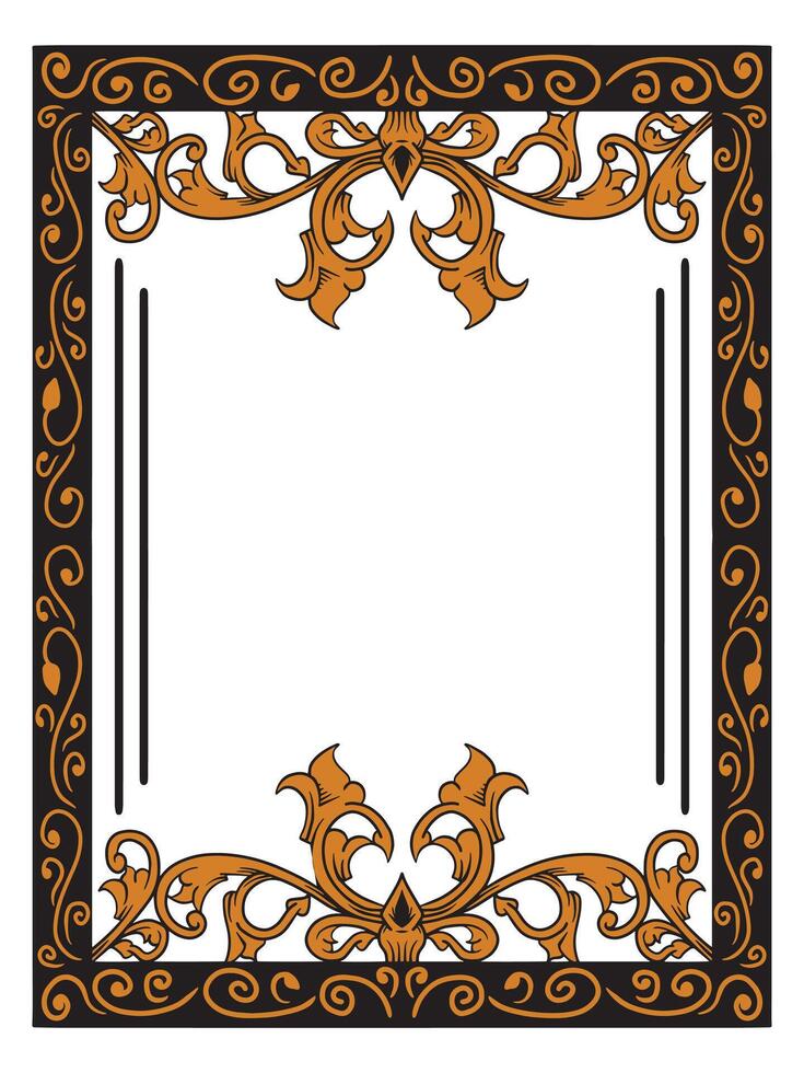 Traditional Wedding Frame with Ornamental Scrollwork vector