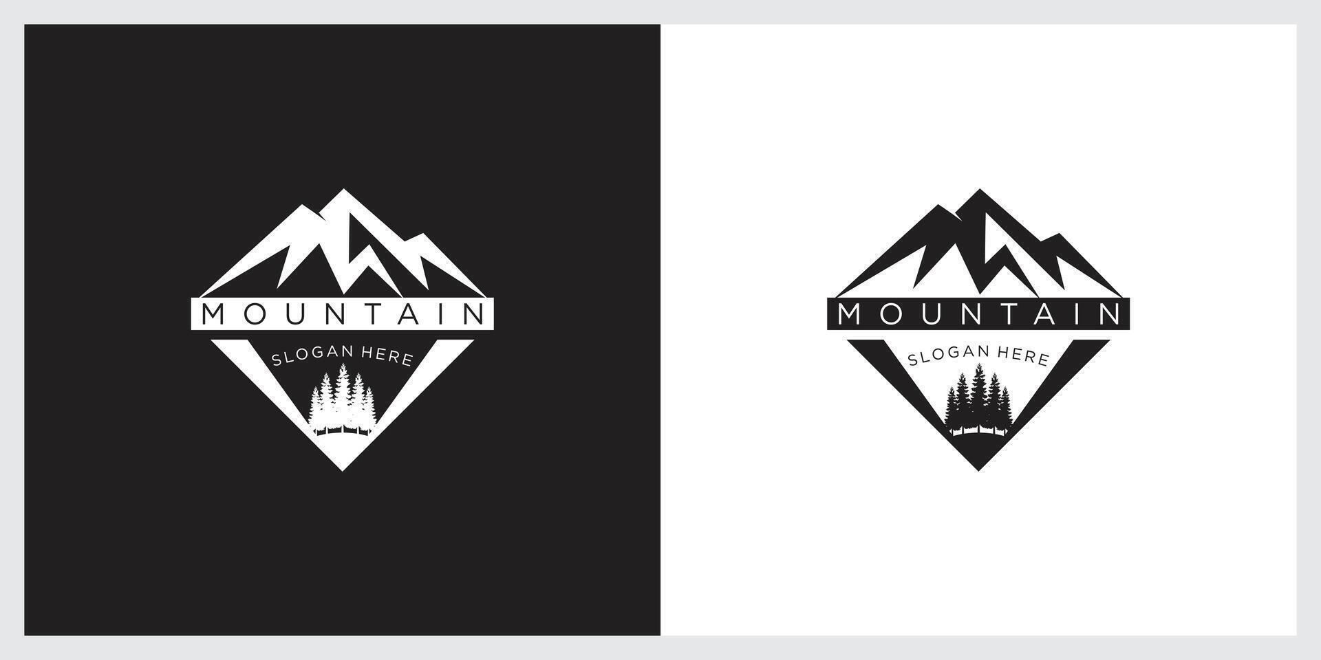 Mountain logo design template illustration . vector