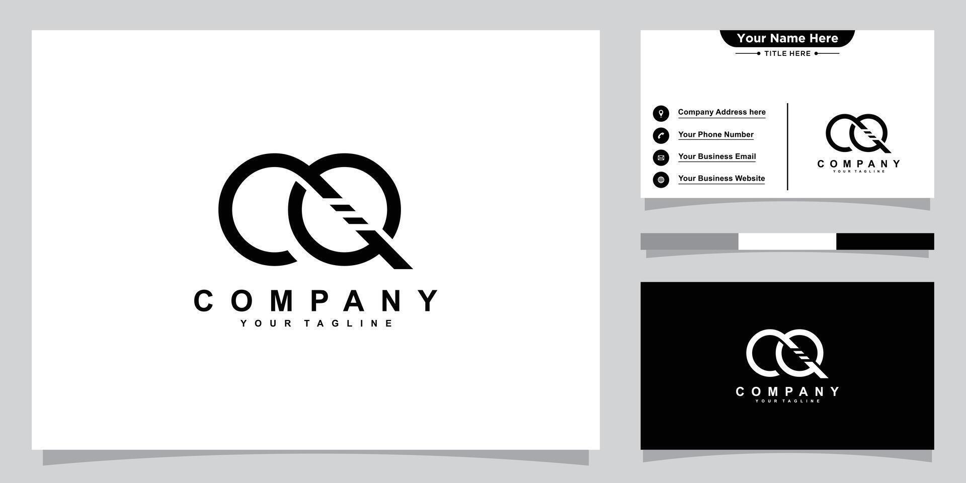 Initial CQ Alphabets Letters Logo Monogram , vector