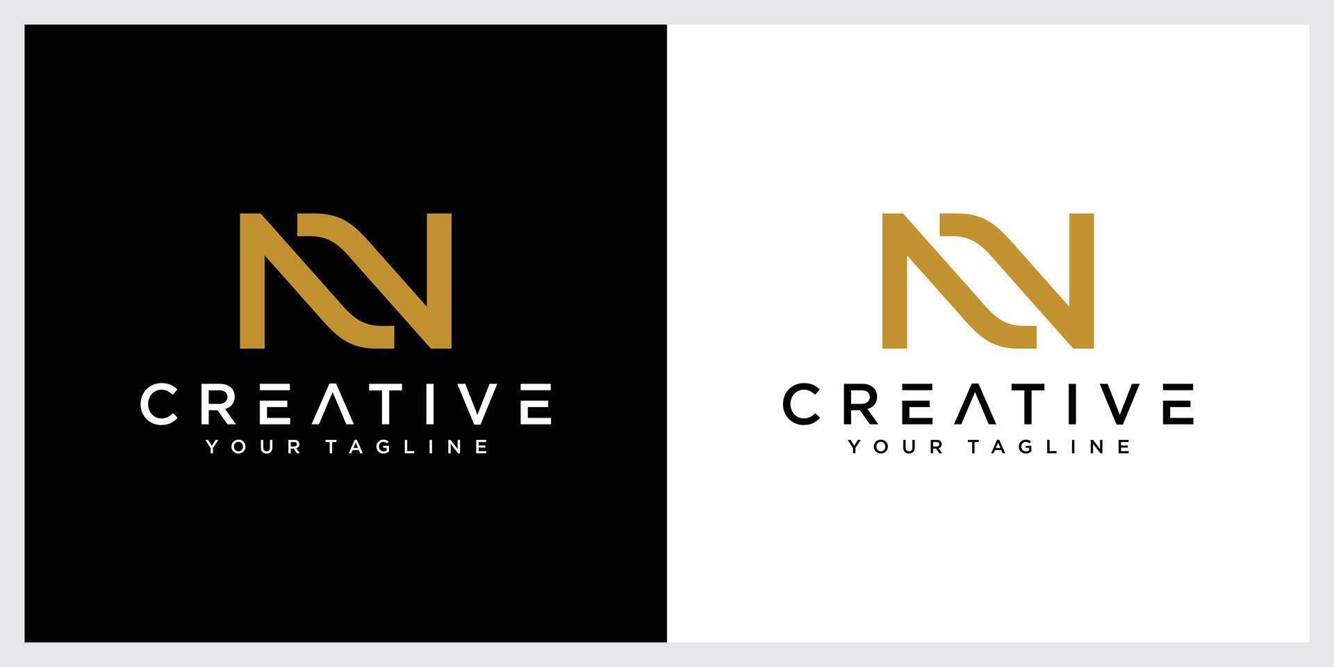 Initial N or NN Alphabets Letters Logo Monogram . vector