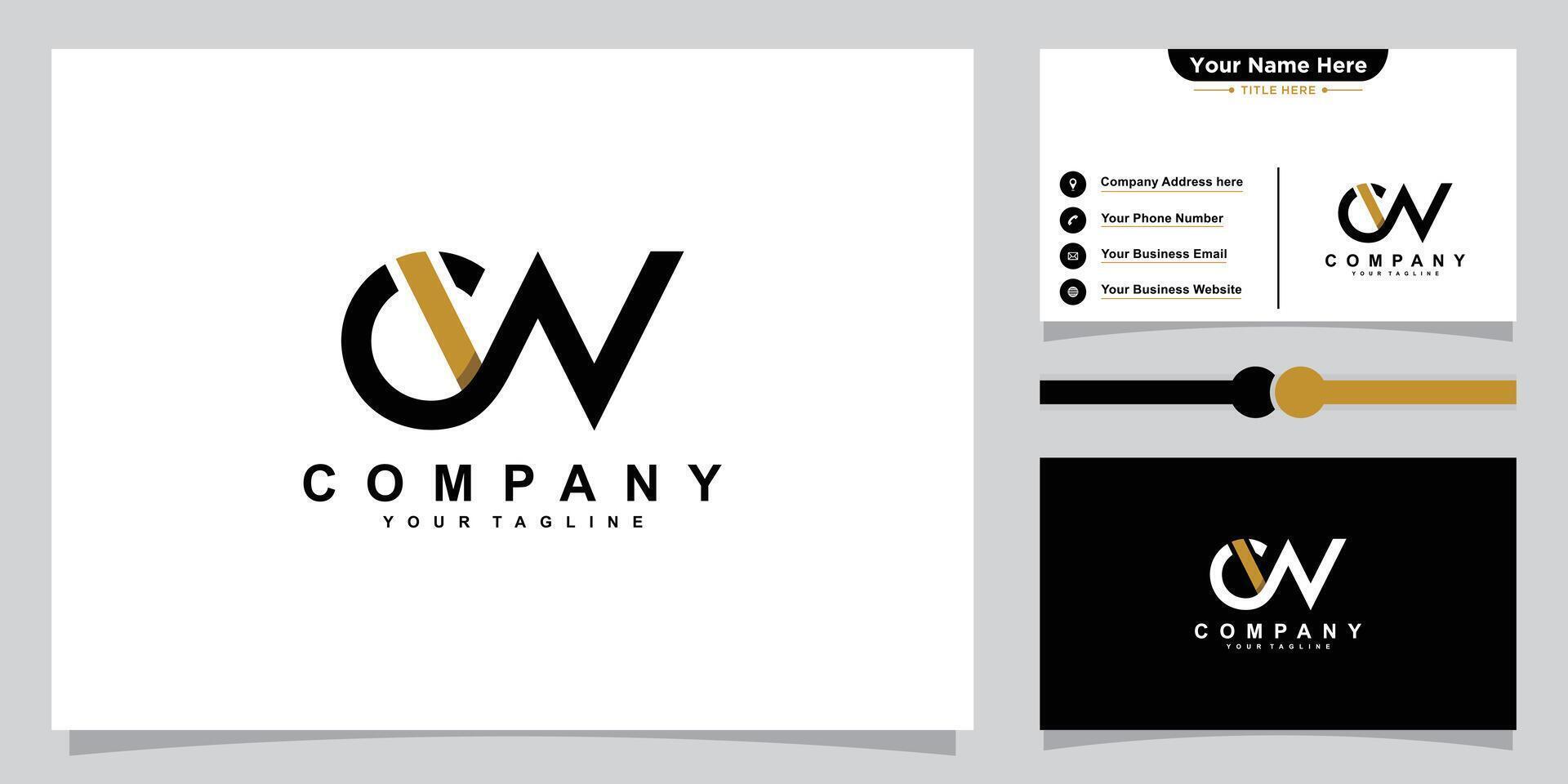 Initial CW, WC Alphabets Letters Logo Monogram vector