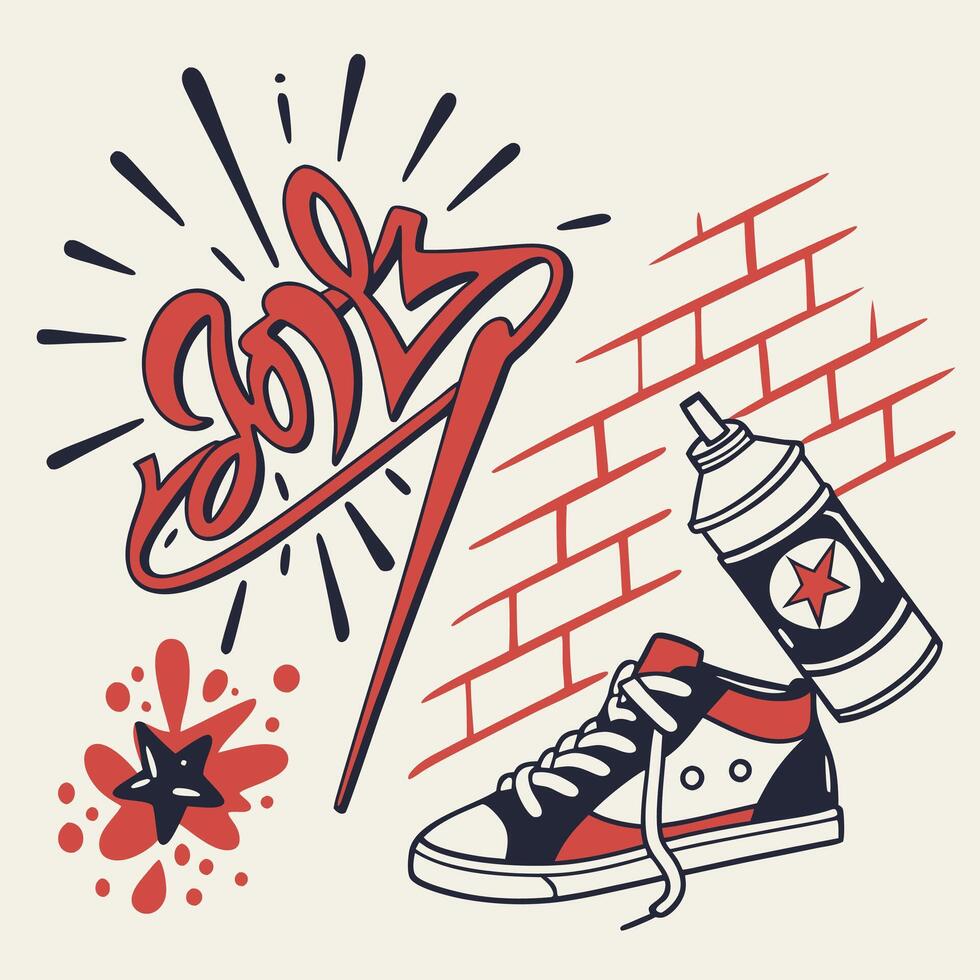 a design with a graffiti inspired font vector