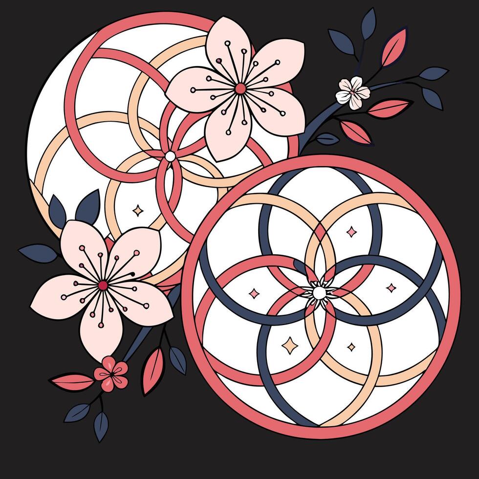 Colorful circle type mandala design vector