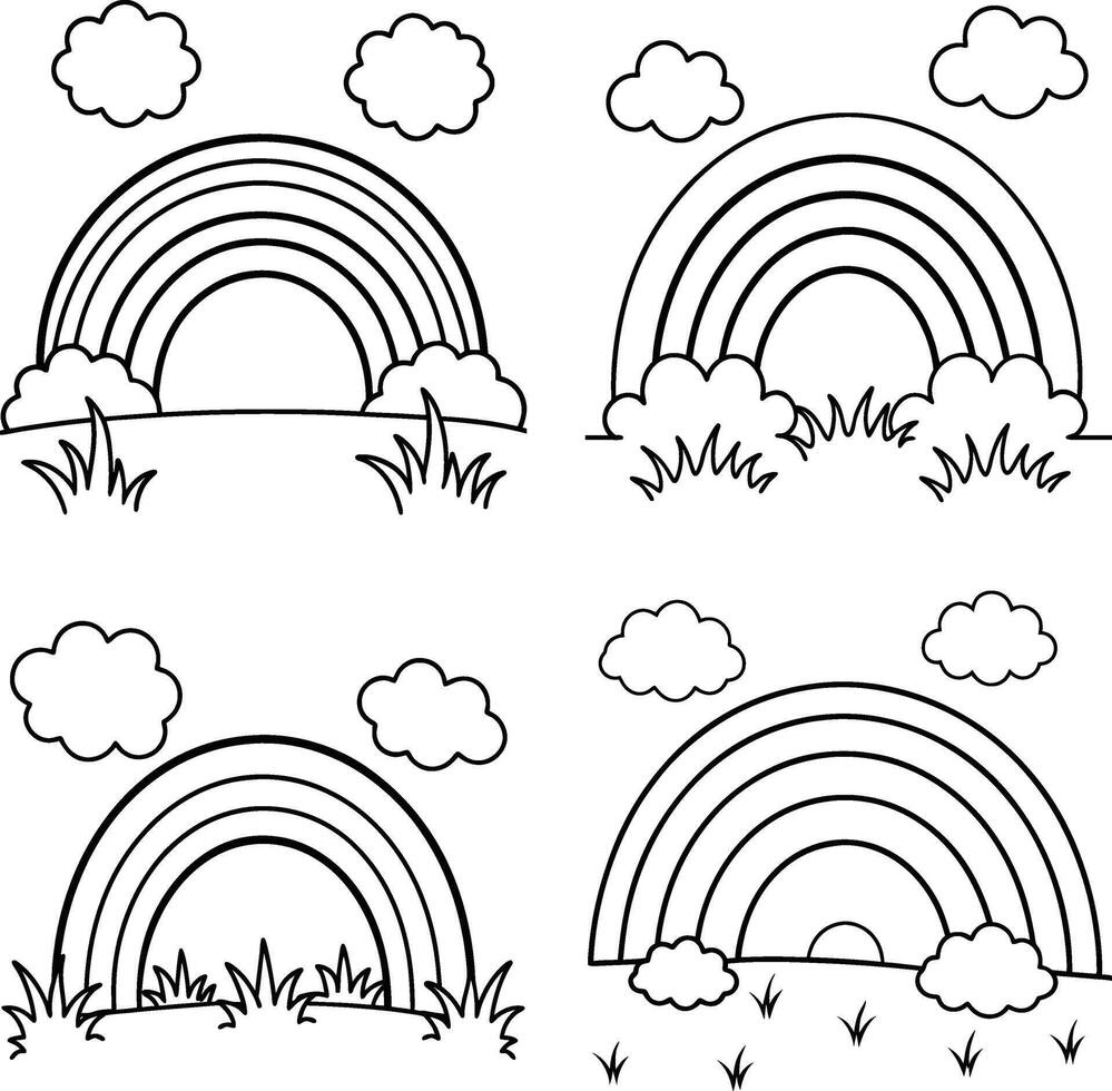 Spring Touch Floral and Nature Line Art Collection vector