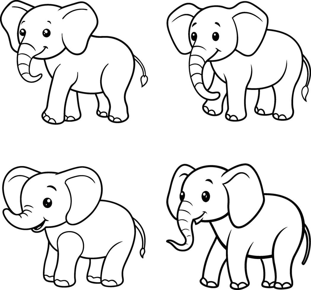 Cute pet line drawings for coloring fun vector