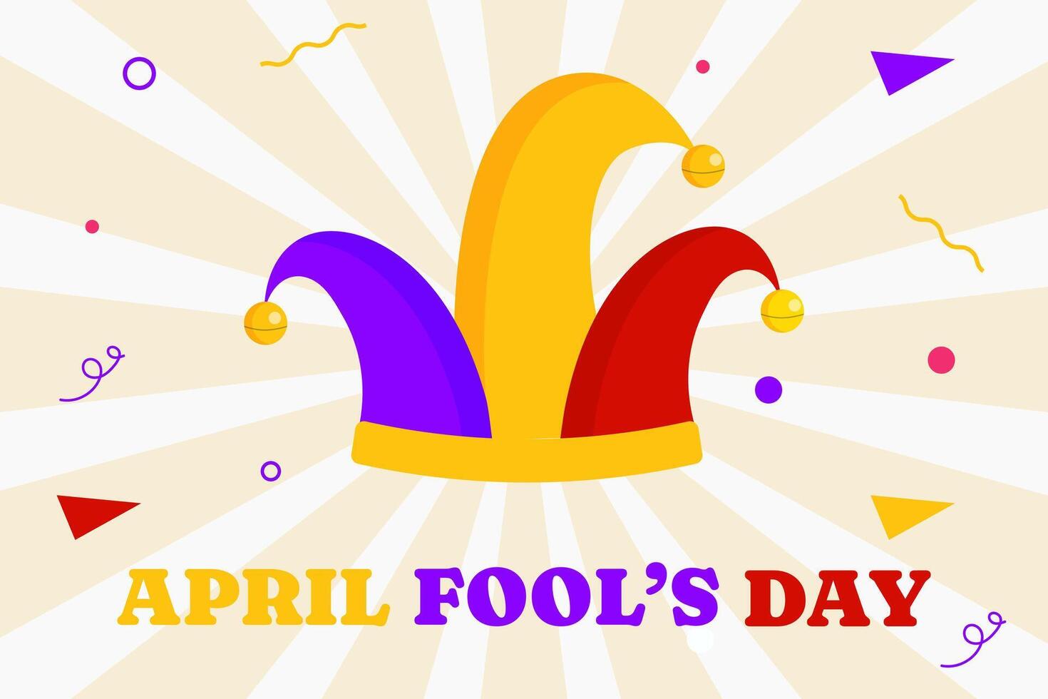 April Fools Day. Banner with hat. vector