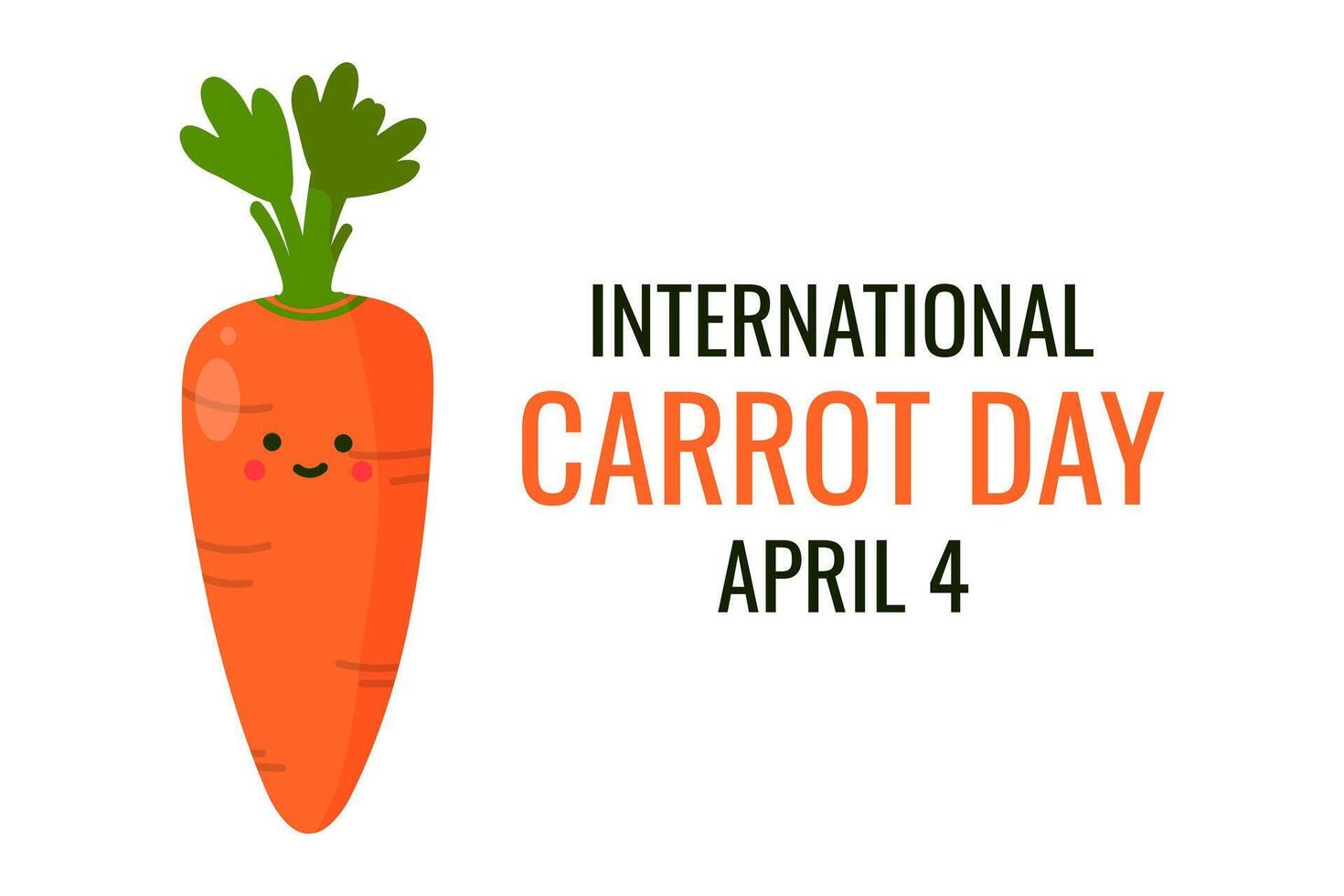 International carrot day with cartoon character. Illustration. vector