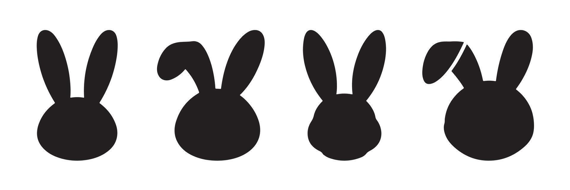 Set of Rabbit Silhouettes. Isolated on a white background vector