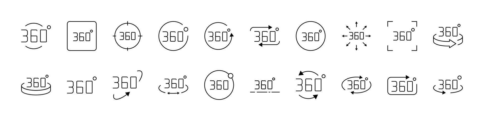 360 Modern Outline Style Icons for Design, Cards, Apps, Social Networks vector