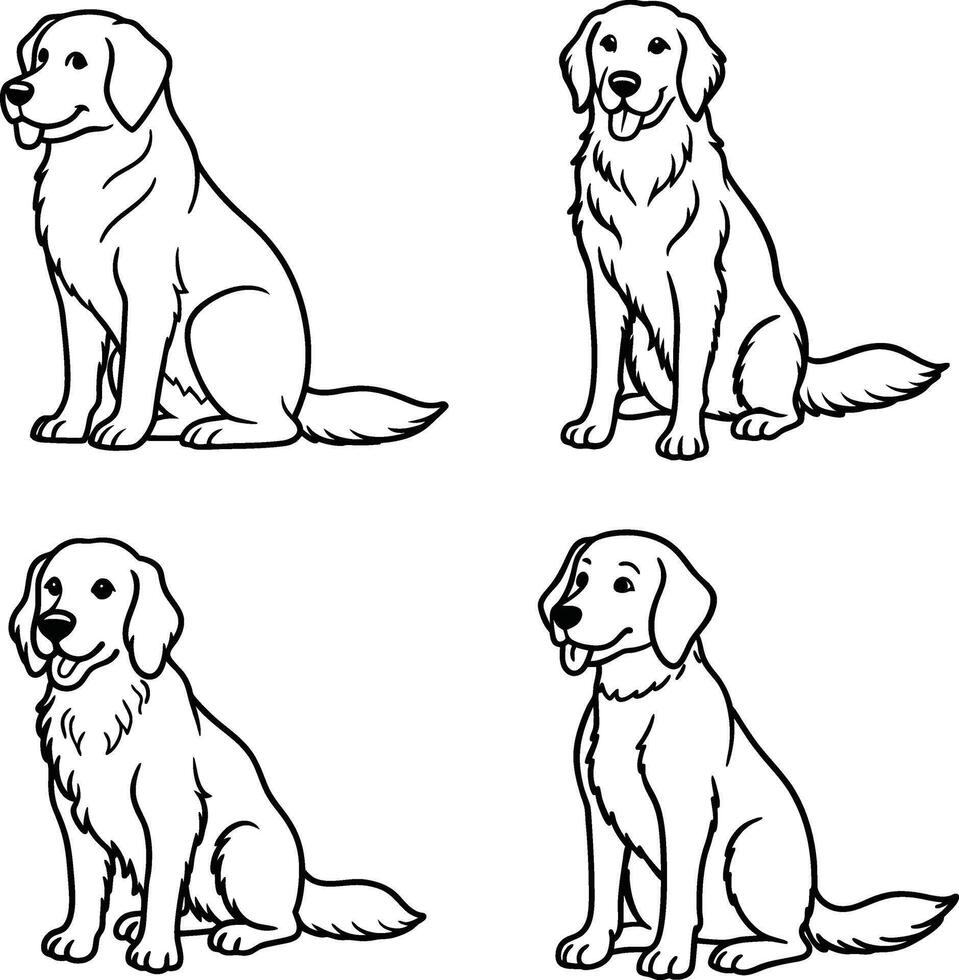 Pack of silly puppies black and white sheet vector