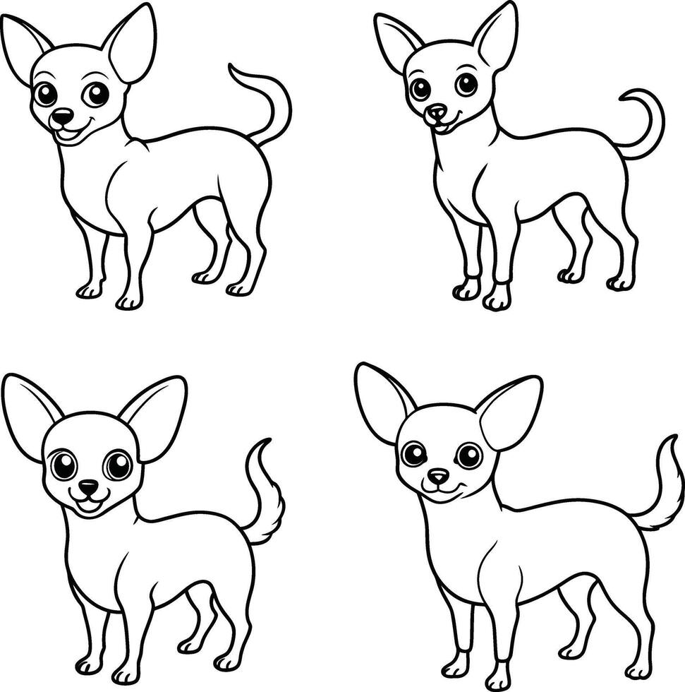 Wacky puppy group line drawing page vector