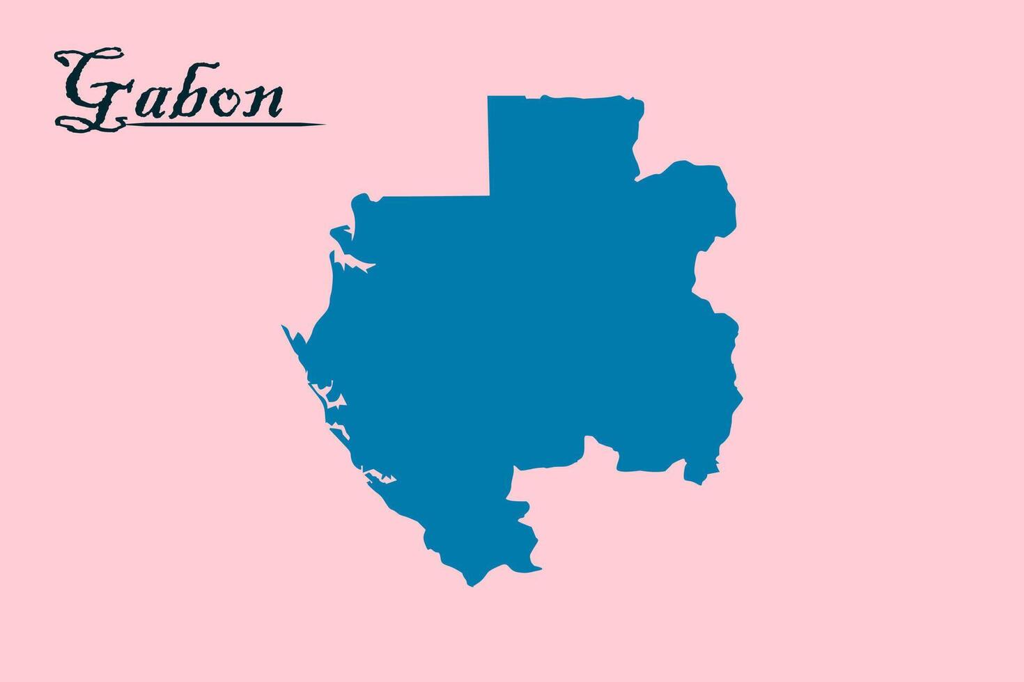 Gabon - Blue Sketch Map vector
