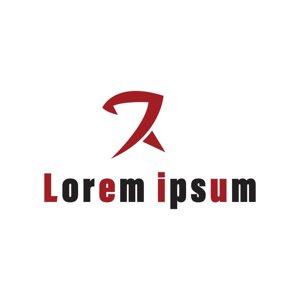 Modern Red Letter R Initial Logo Sleek Minimalist Design on White Background vector