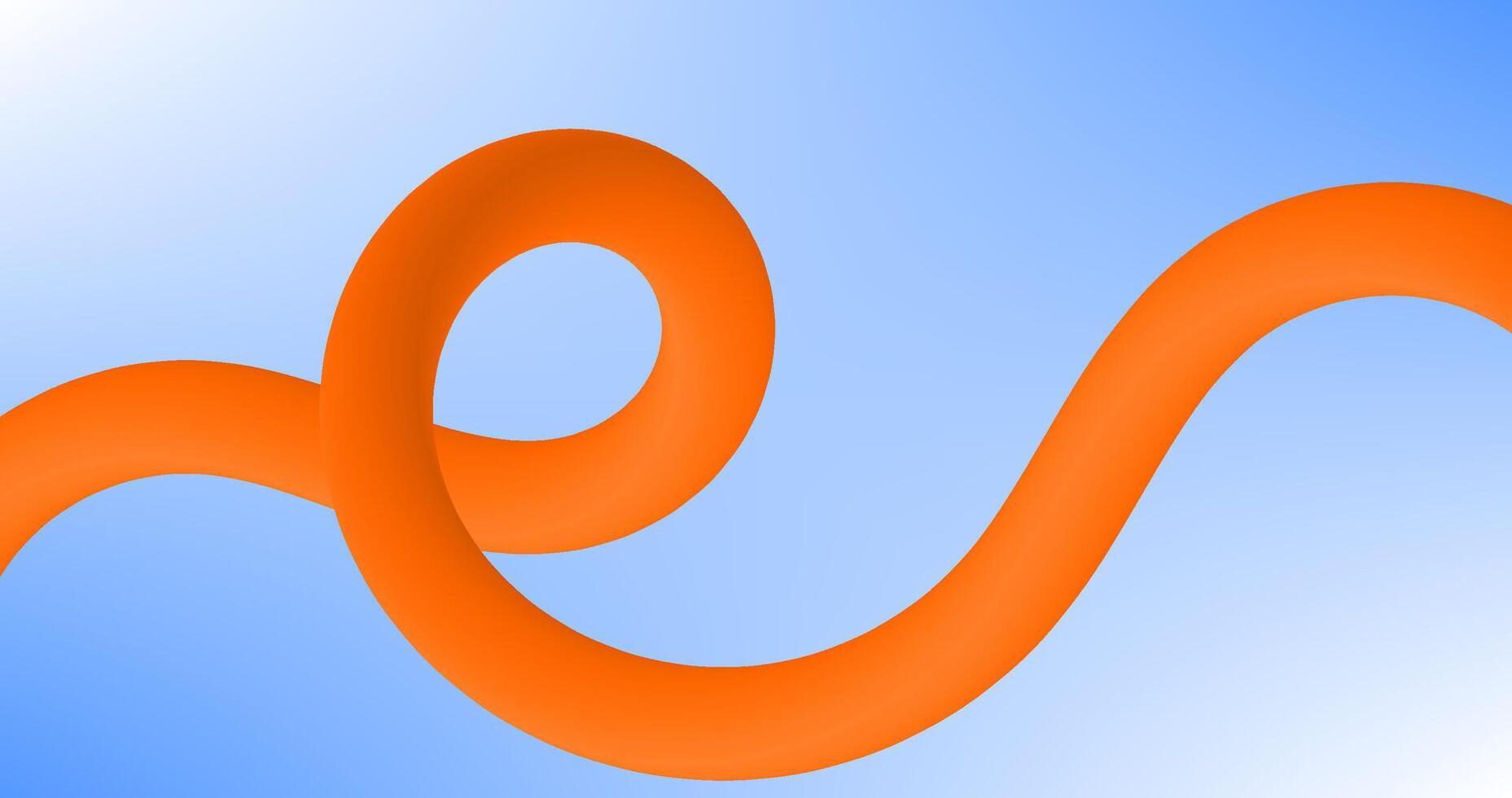 Orange spiral on blue sky background. illustration vector