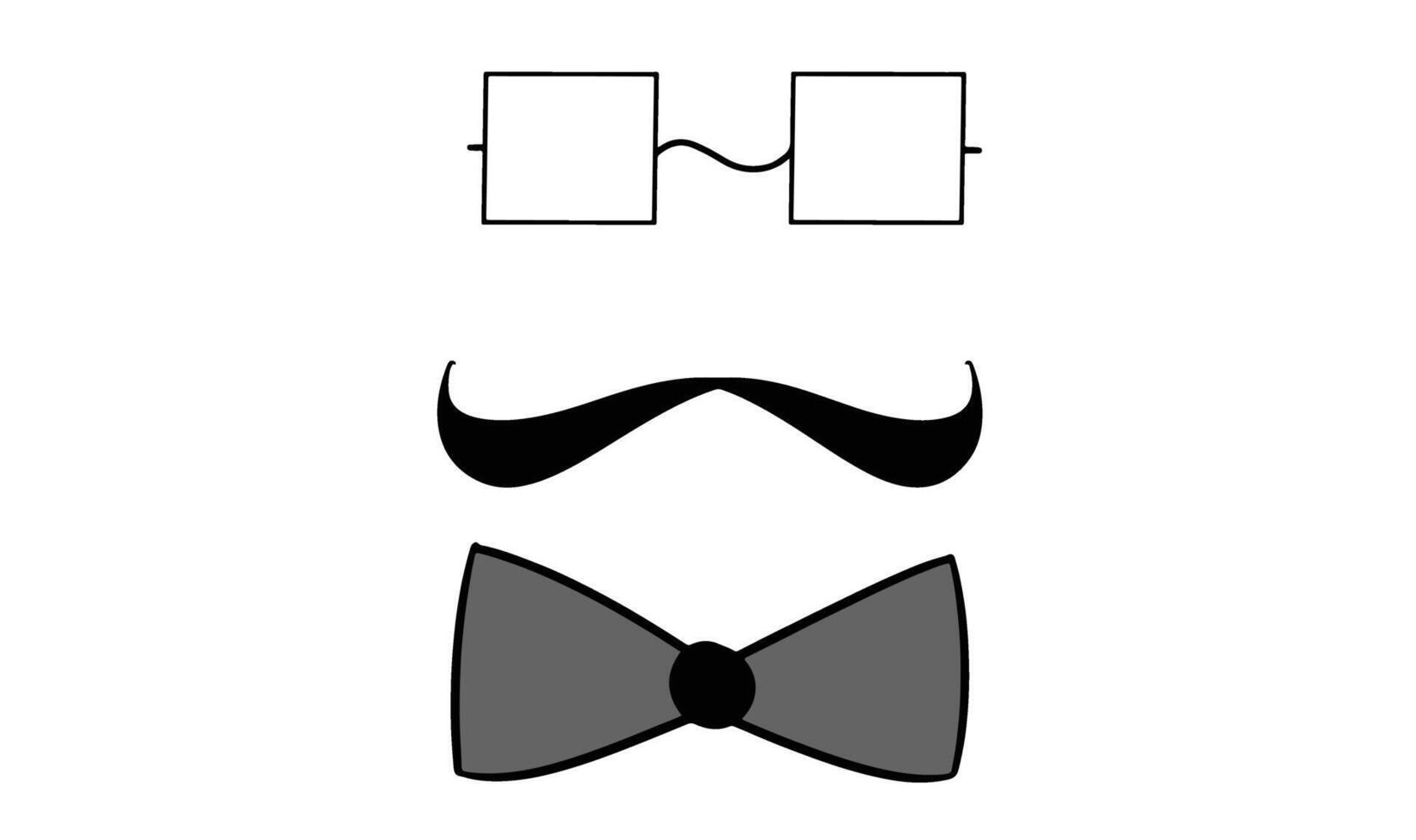 happy father day glasses moustache bow tie black color object june month happy father day dad man male businessman family parent love june happy father day dad best parent single father symbol bow tie vector