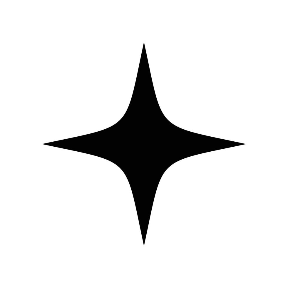 four point star icon design template on white background. vector