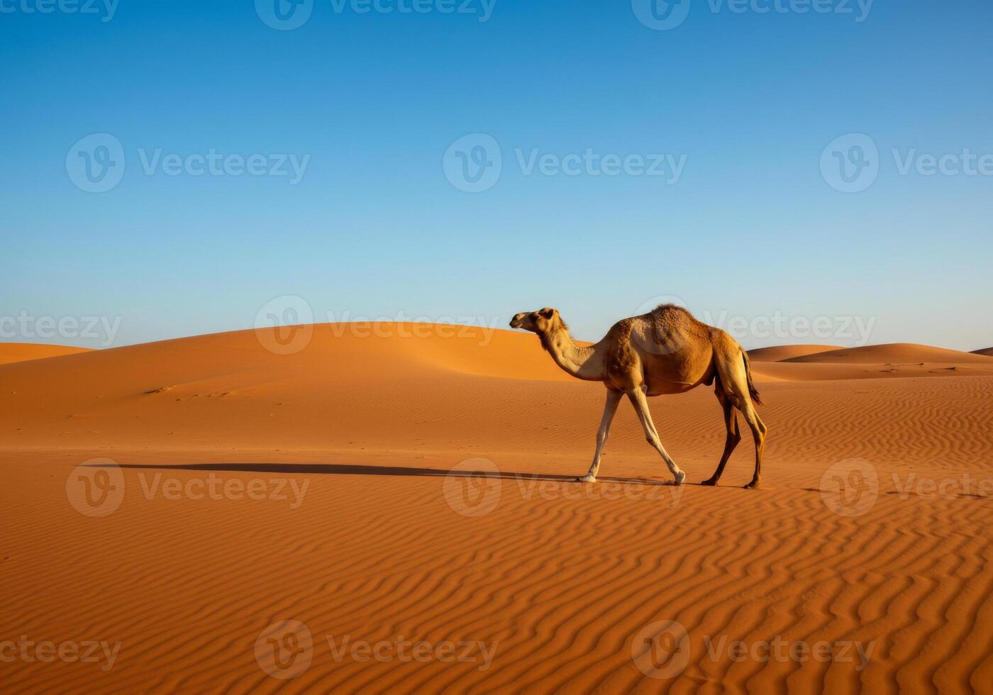 camel walking in the desert areas, a display of the finest and precious camels in Saudi Arabia photo