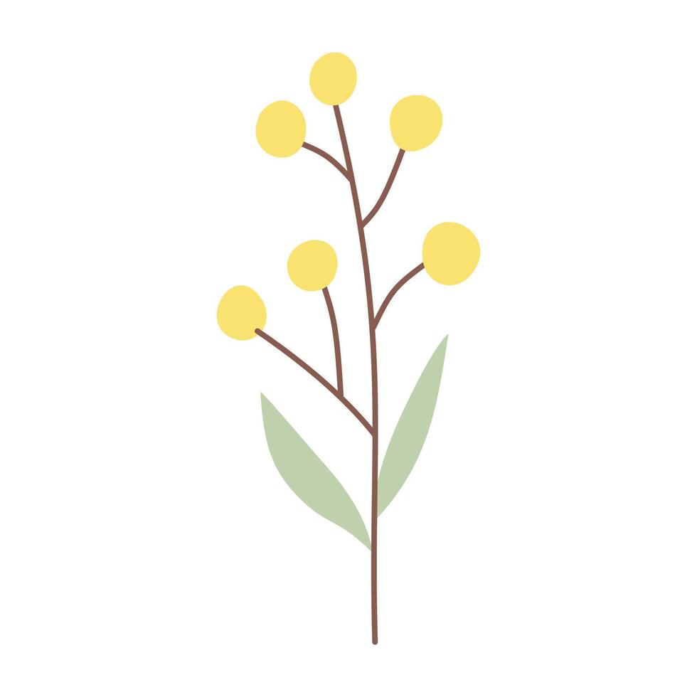 Yellow flower.Cute illustration. vector