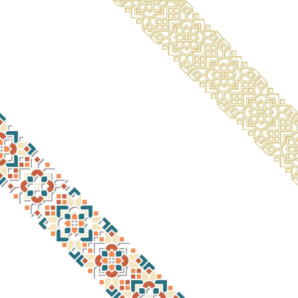 Islamic Geometric Diagonal Ornament with Shadow and Silhouette Textured vector