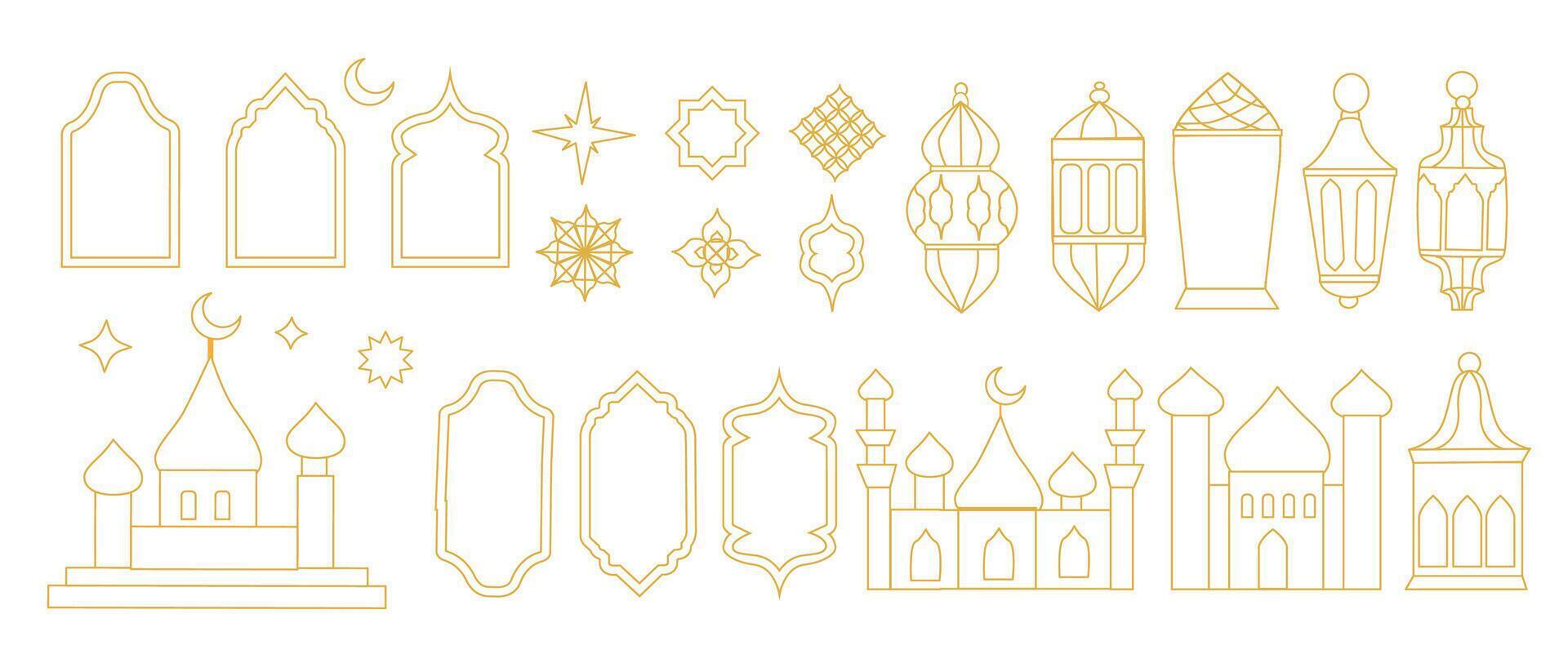 Ramadan celebration with arabic design elements for festive decorations vector