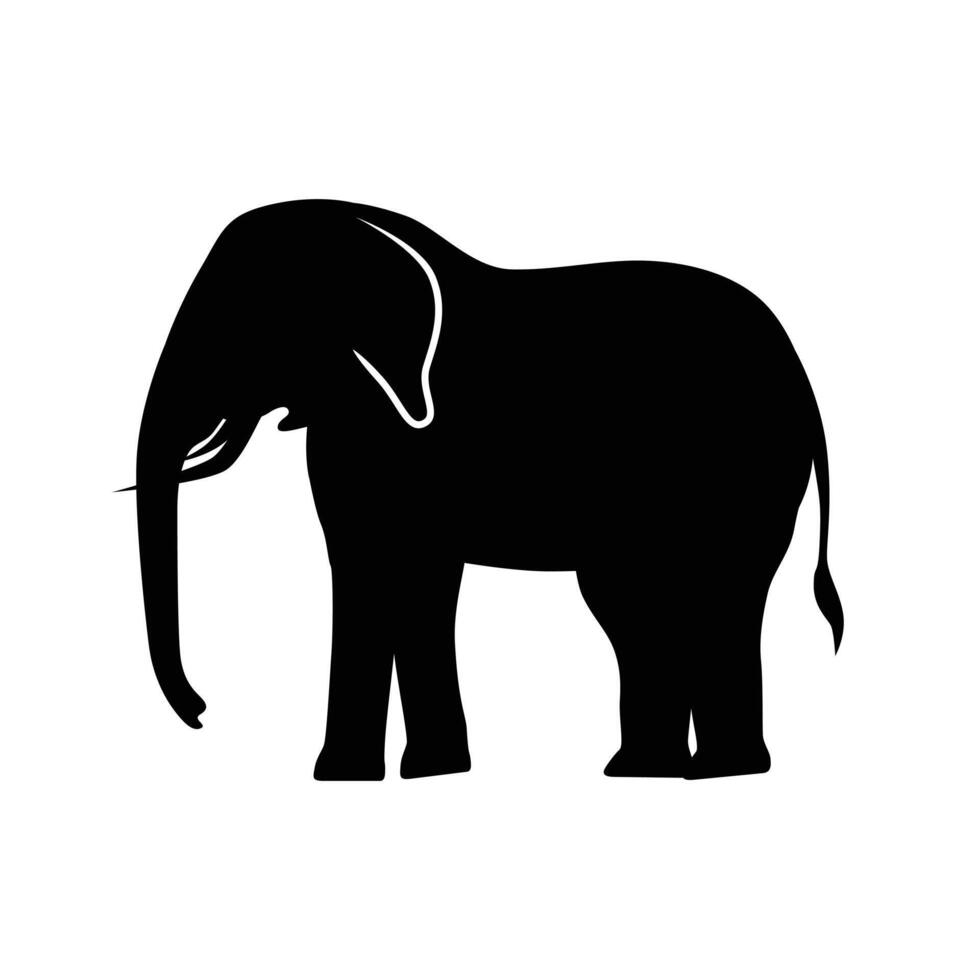 Elephant silhouette icon. elephant icon illustration. Mammal icon. vector