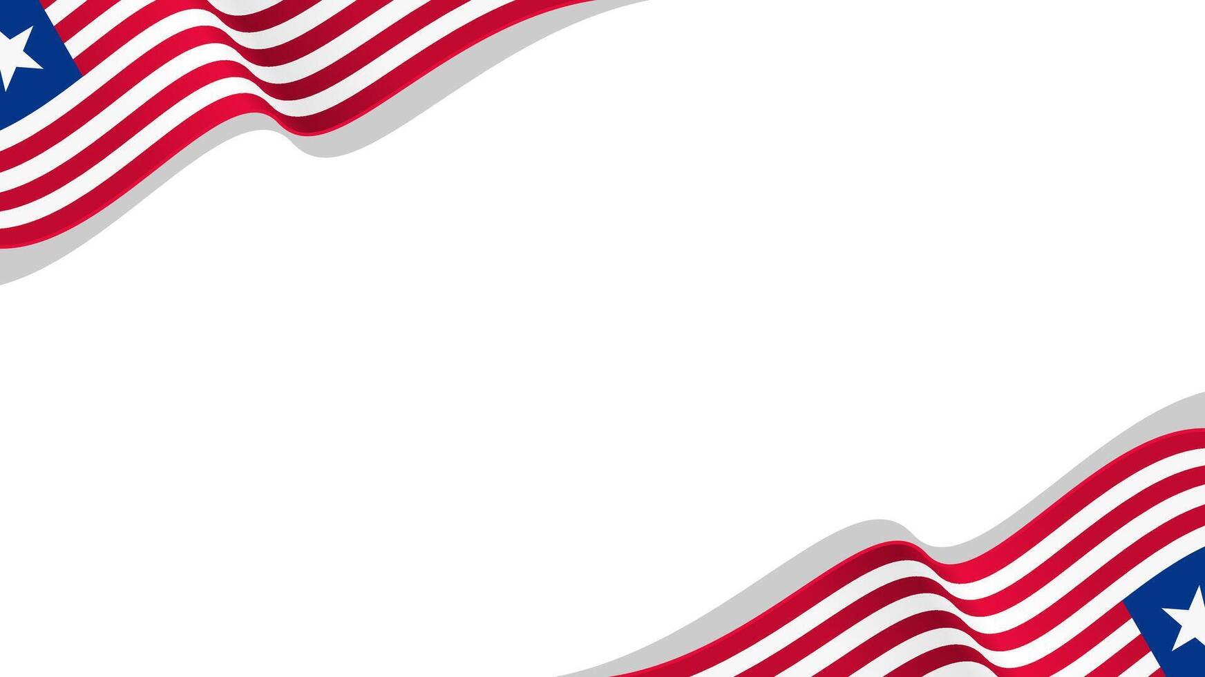 wavy liberia flag frame background with copy space for text. for national day vector
