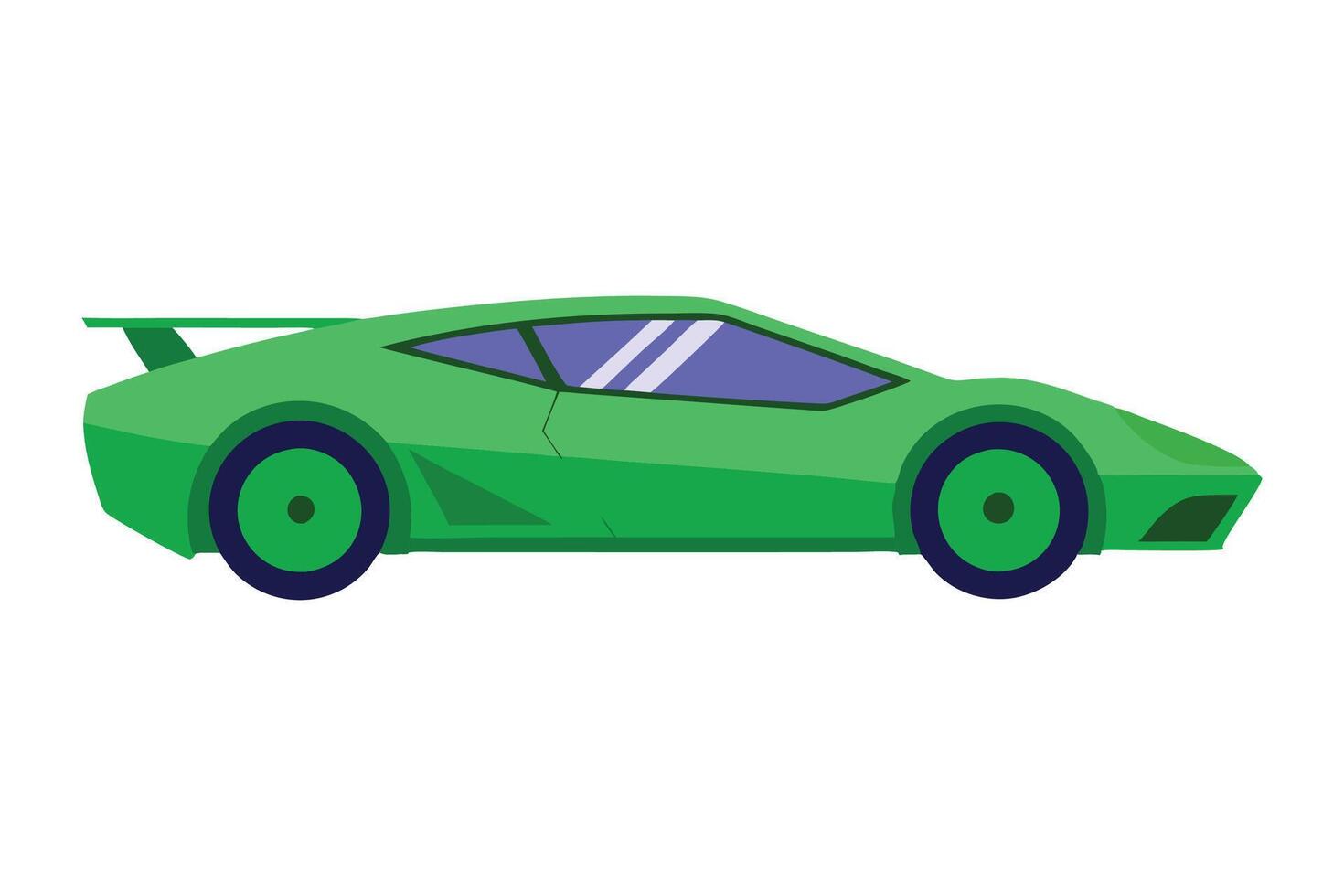 green sports car illustration vector