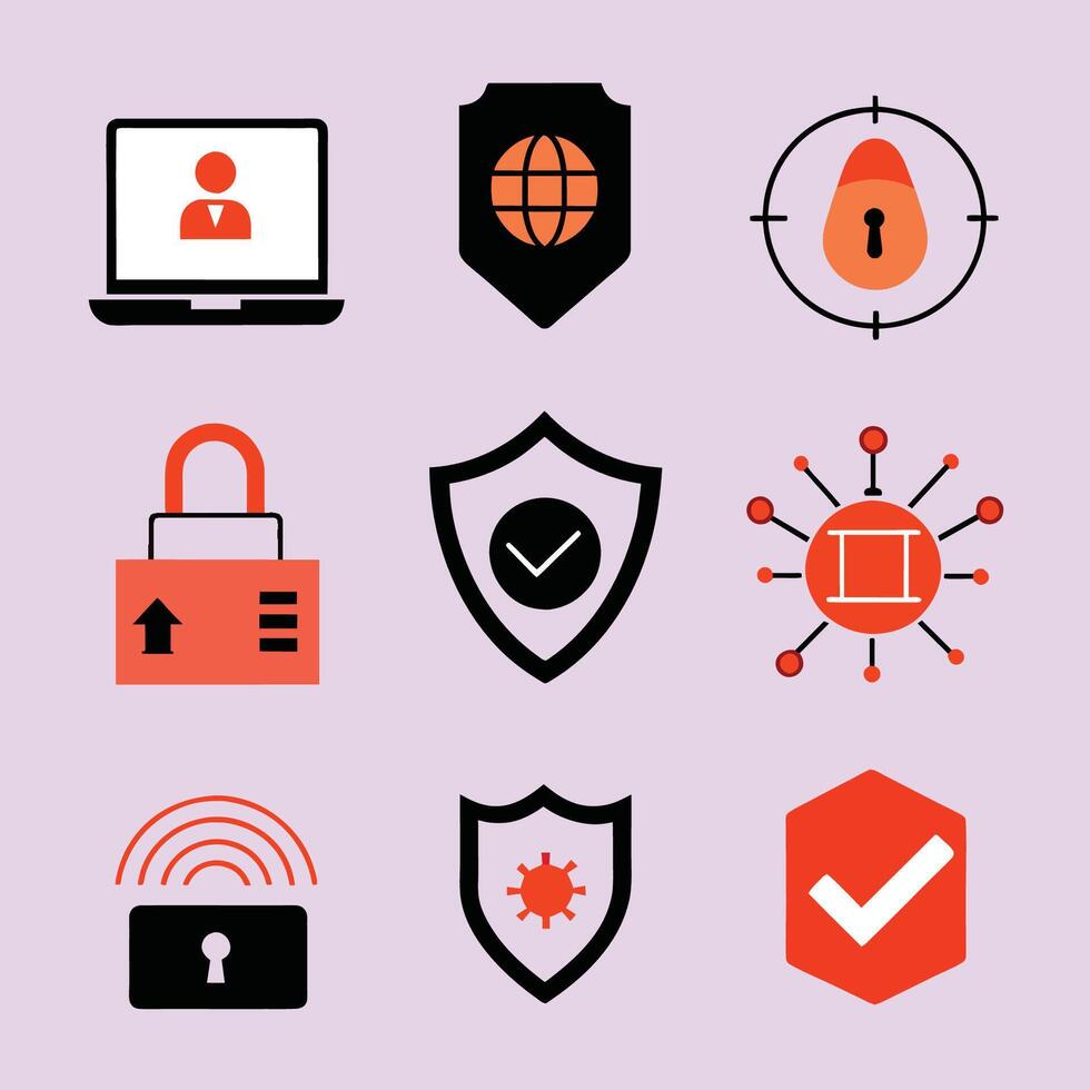 security icons set illustration vector