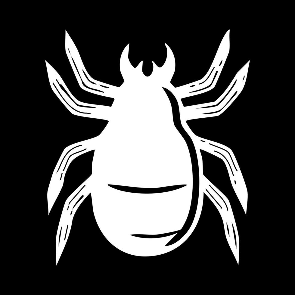 Dust Mite black and white icon. illustration of a dangerous insect. vector