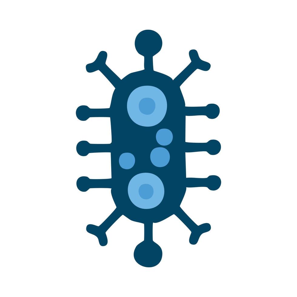 Bacteria icon isolated on white background for your web and mobile app design. Blue color virus logo concept. vector