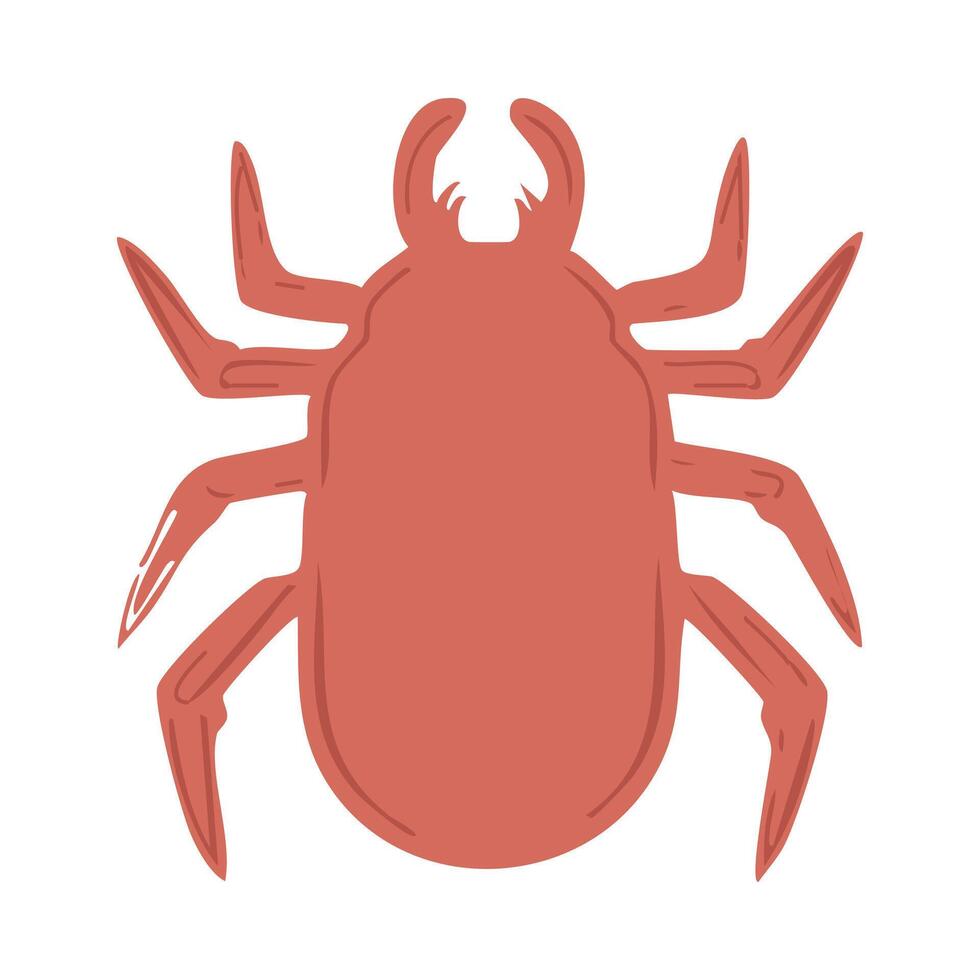 illustration of a tick on a white background. Dust mite flat style pictogram. vector